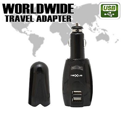 Adapter univ. vilgutaz 230V/12-24V 2xUSB NeXuS 55049@