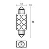 Izz 12V  Soff.13-36mm 6LED fehr (XB-6/36) Lampa58429