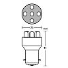 Izz 24V  BA15s  5LED piros 1db (R5-10W) Lampa98315