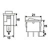 Kapcsol 2 lls vilgts 250V 6A piros 09019PI